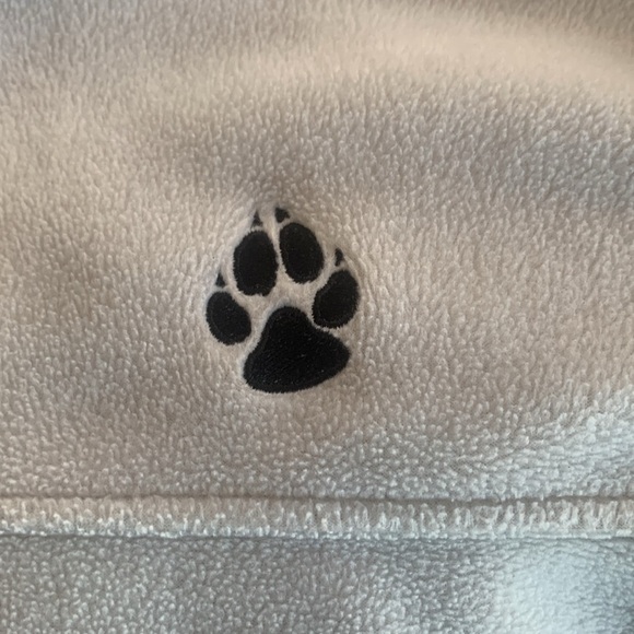 Columbia Women’s Fleece Flanker Full Zip Jacket Light Gray with Paw Print Size L - Picture 4 of 9